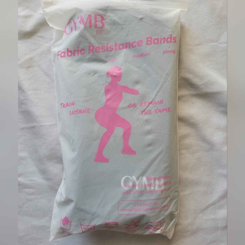 GYMBee Non-Slip Fabric Exercise Resistance Bands Set of 3 w/Carry Bag